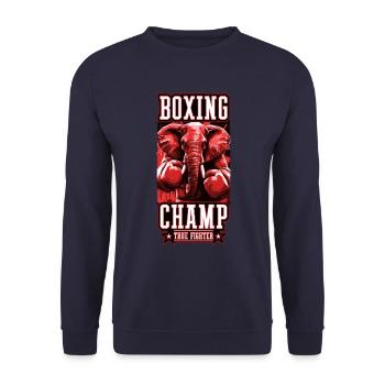 Elephant Boxer Fighter Boxing Champ - Unisex Sweatshirt - navy - Front - Alina (178cm) & Michal (187cm)