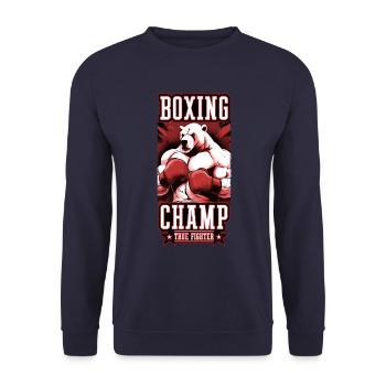 Polar Bear Boxer Fighter Polar Bear Boxing Champ - Unisex Sweatshirt - navy - Front - Alina (178cm) & Michal (187cm)