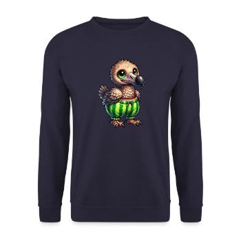 Dodo fantaisiste avec pastèque drôle fruité - Sweat-shirt Unisexe - marine - Devant - Alina (178cm) & Michal (187cm)