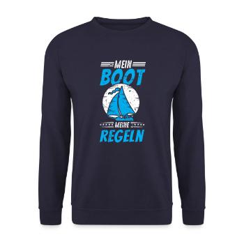Segeln mein Boot meine Regeln - Unisex Pullover - Navy - Vorne - Alina (178cm) & Michal (187cm)