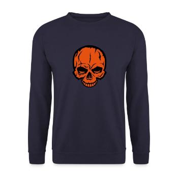 kopf des todes halloween kran 1 32 - Unisex Pullover - Navy - Vorne - Alina (178cm) & Michal (187cm)