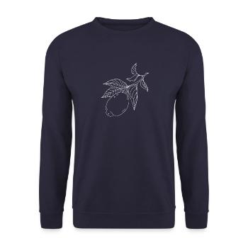 Zitrone am Zweig - Unisex Pullover - Navy - Vorne - Alina (178cm) & Michal (187cm)