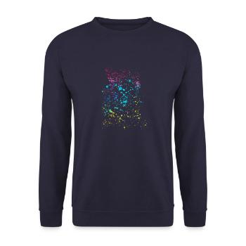 artwork,colorful dots,art,painting,abstract - Unisex Sweatshirt - navy - Front - Alina (178cm) & Michal (187cm)