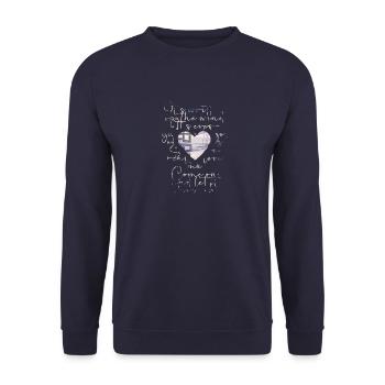 heart,writing,beige,text,watercolor,painting - Unisex Sweatshirt - navy - Front - Alina (178cm) & Michal (187cm)