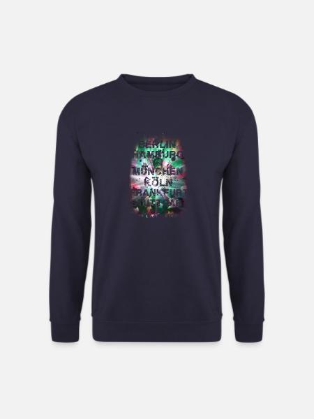 städte,bunt,berlin,köln,hamburg,graffiti,deutsch - Unisex Pullover - Navy