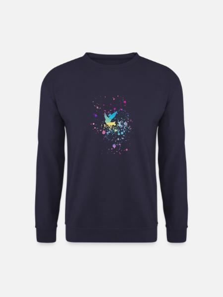 tauben,taube,vögel,vogelschwarm,bunt,graffiti, - Unisex Pullover - Navy