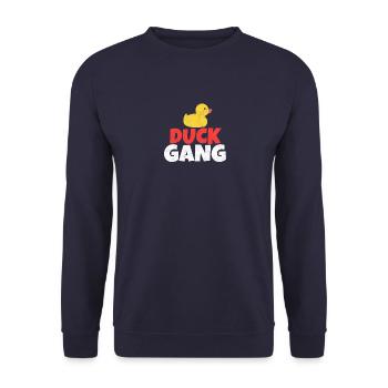 Cadeau drôle de pain de canard de canard de canard jaune - Sweat-shirt Unisexe - marine - Devant - Alina (178cm) & Michal (187cm)