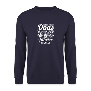 Cadeau d'agriculteur agricole · Meilleur grand-père - Sweat-shirt Unisexe - marine - Devant - Alina (178cm) & Michal (187cm)