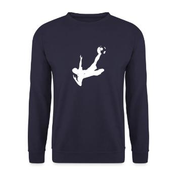 Soccer - White - Unisex Pullover - Navy - Vorne - Alina (178cm) & Michal (187cm)