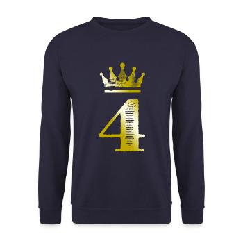 4 Chiffre Couronne Or - Sweat-shirt Unisexe - marine - Devant - Alina (178cm) & Michal (187cm)