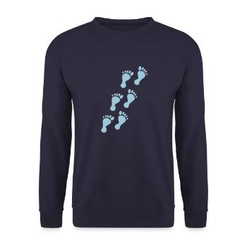 footprints - Unisex Sweatshirt - navy - Front - Alina (178cm) & Michal (187cm)