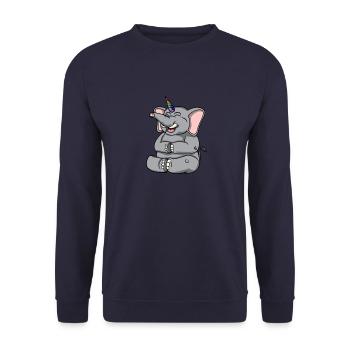 Licorne d'éléphant - Sweat-shirt Unisexe - marine - Devant - Alina (178cm) & Michal (187cm)