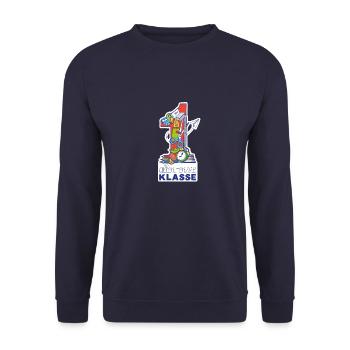 Erste Klasse - Unisex Pullover - Navy - Vorne - Alina (178cm) & Michal (187cm)