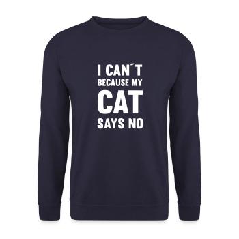 Je ne peux pas parce que mon chat dit non - Sweat-shirt Unisexe - marine - Devant - Alina (178cm) & Michal (187cm)