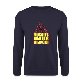muscles en construction - Sweat-shirt Unisexe - marine - Devant - Alina (178cm) & Michal (187cm)