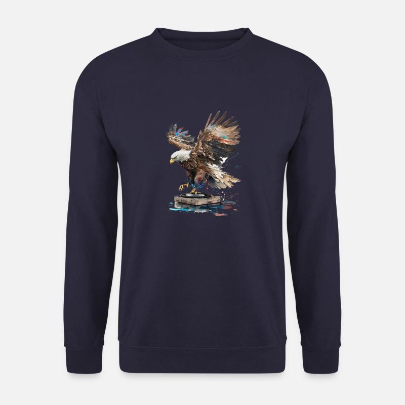 DJ scratching Eagle - Unisex Pullover - Navy