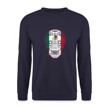 Mexiko Nationalfarben Flagge Mexikaner Reise - Unisex Pullover - Navy - Vorne - Alina (178cm) & Michal (187cm)