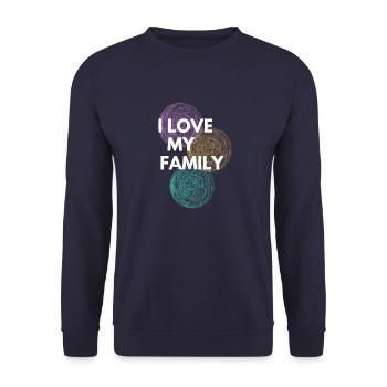 love my family - Unisex Pullover - Navy - Vorne - Alina (178cm) & Michal (187cm)