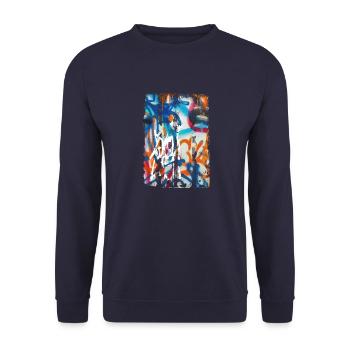 Graffiti style Splash hip hop colors painter color - Unisex Sweatshirt - navy - Front - Alina (178cm) & Michal (187cm)