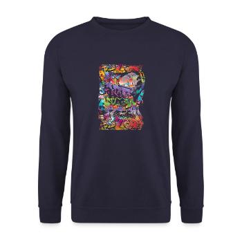 Graffiti style Splash hip hop colors painter color - Unisex Sweatshirt - navy - Front - Alina (178cm) & Michal (187cm)