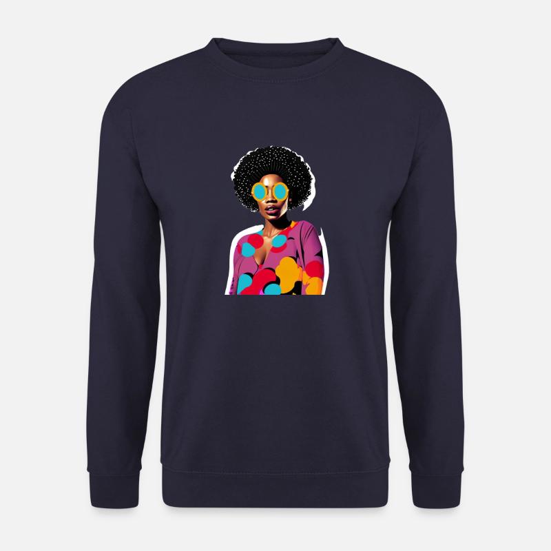 Black Woman - Unisex Pullover - Navy