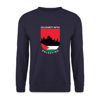Free Palestine - Unisex Sweatshirt - navy - Front - Alina (178cm) & Michal (187cm)