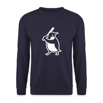 Silhouette de joueur de baseball pingouin - Sweat-shirt Unisexe - marine - Devant - Alina (178cm) & Michal (187cm)