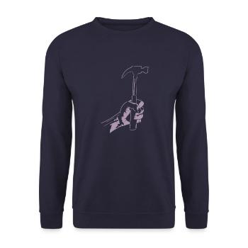 Zimmerer Hammer Silhouette Minimalist - Unisex Sweatshirt - navy - Front - Alina (178cm) & Michal (187cm)