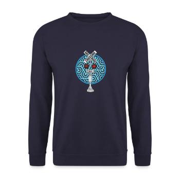 Railway Crossing Train Lover - Unisex Sweatshirt - navy - Front - Alina (178cm) & Michal (187cm)