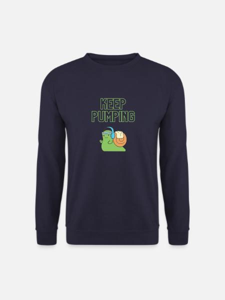 "Keep Pumping" - Schnecken-Design - Unisex Pullover - Navy