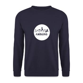 amberg,skyline,white,circle,scissor cut - Unisex Sweatshirt - navy - Front - Alina (178cm) & Michal (187cm)