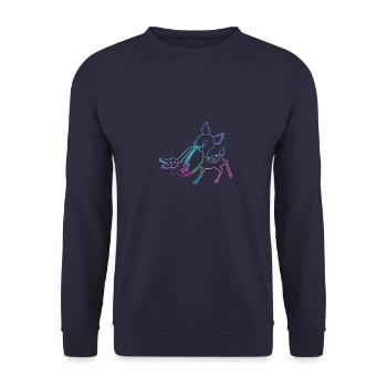 bambi,cerf,kotzdenes reh, dessin,coloré - Sweat-shirt Unisexe - marine - Devant - Alina (178cm) & Michal (187cm)