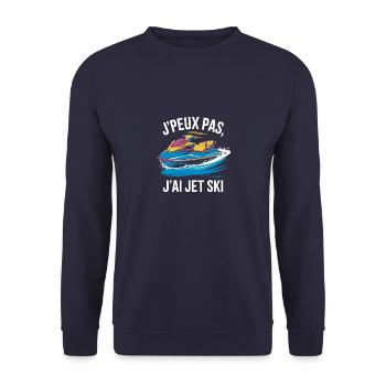 J'peux pas j'ai jet ski - Sweat-shirt Unisexe - marine - Devant - Alina (178cm) & Michal (187cm)