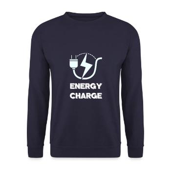 Energy Charge pattern. Energy Charge. - Unisex Sweatshirt - navy - Front - Alina (178cm) & Michal (187cm)