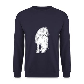 Cheval de sang froid Cheval de calèche Percheron cadeau blanc - Sweat-shirt Unisexe - marine - Devant - Alina (178cm) & Michal (187cm)