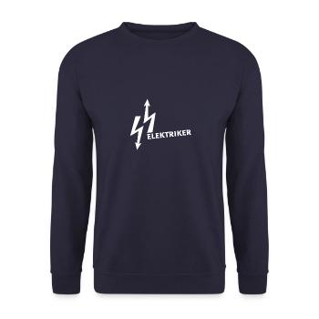 elektriker,strom,logo,blitz,schrift,typo - Unisex Pullover - Navy - Vorne - Alina (178cm) & Michal (187cm)
