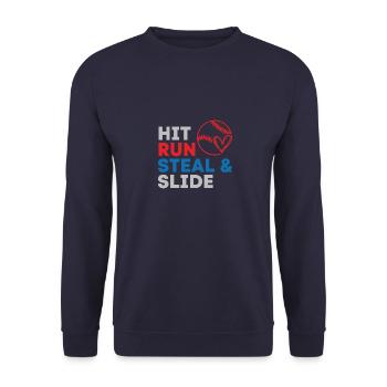 hit run baseball - Unisex Sweatshirt - navy - Front - Alina (178cm) & Michal (187cm)
