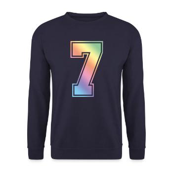 7 Numéro coloré - Sweat-shirt Unisexe - marine - Devant - Alina (178cm) & Michal (187cm)