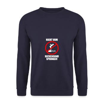 Beckenrand Schwimmmeister Bademeister - Unisex Pullover - Navy - Vorne - Alina (178cm) & Michal (187cm)