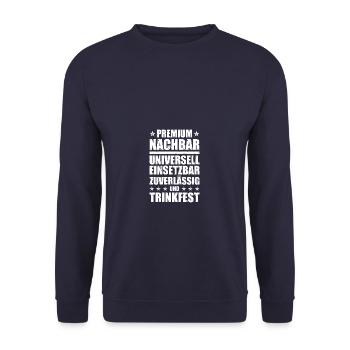 Premium Nachbar Nachbarschaft Nachbarn - Unisex Pullover - Navy - Vorne - Alina (178cm) & Michal (187cm)