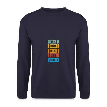 Bier trinken Saufen Vatertag - Unisex Pullover - Navy - Vorne - Alina (178cm) & Michal (187cm)
