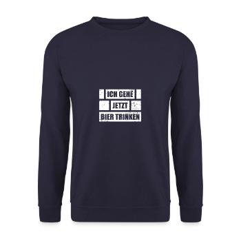Bier trinken Saufen Vatertag - Unisex Pullover - Navy - Vorne - Alina (178cm) & Michal (187cm)