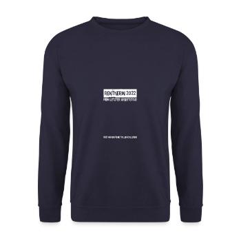 Rentnerin Gästebuch Rente Ruhestand - Unisex Pullover - Navy - Vorne - Alina (178cm) & Michal (187cm)