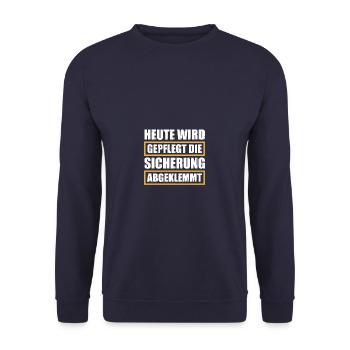 Die Sicherung abgeklemmt Biertrinker Bier - Unisex Pullover - Navy - Vorne - Alina (178cm) & Michal (187cm)