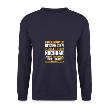 Beim Nachbar Lieblingsnachbar Einzugsparty - Unisex Pullover - Navy - Vorne - Alina (178cm) & Michal (187cm)