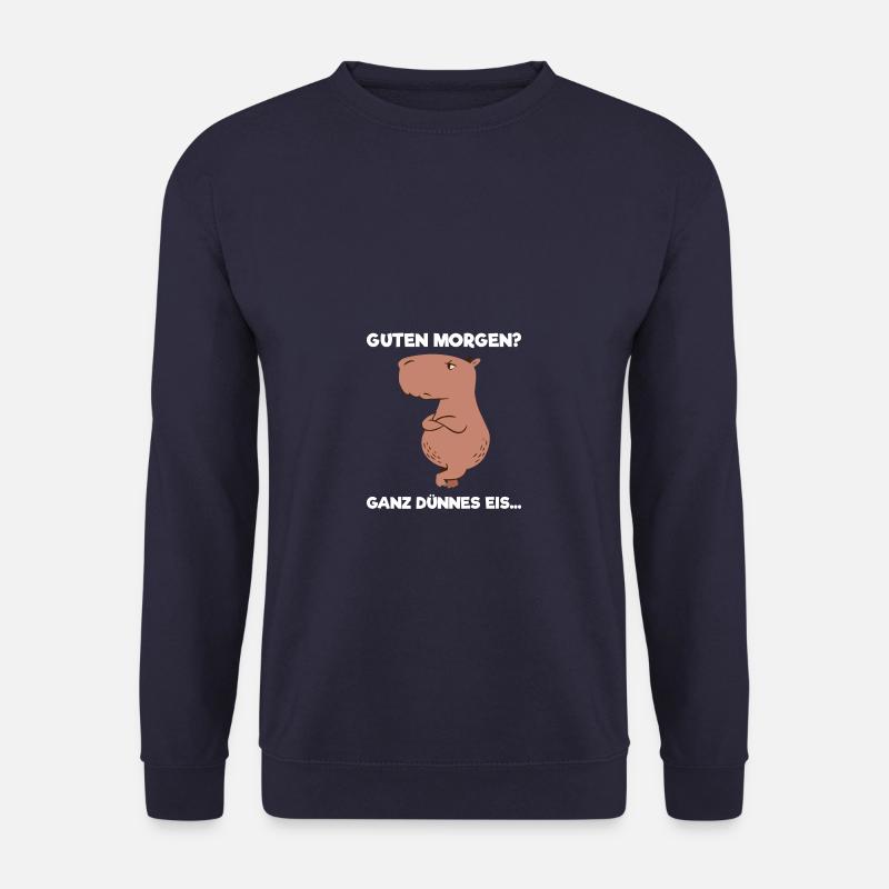 Guten Morgen? Ganz dünnes Eis Capybara - Unisex Pullover - Navy
