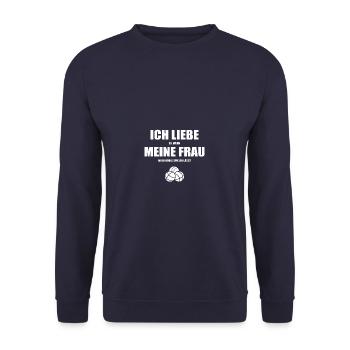 Meine Frau Petanque Boule Boulespieler - Unisex Pullover - Navy - Vorne - Alina (178cm) & Michal (187cm)