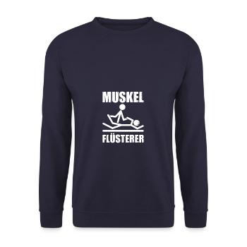 Muskel Flüsterer Physiotherapie Physiotherapeut - Unisex Pullover - Navy - Vorne - Alina (178cm) & Michal (187cm)