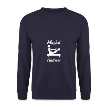 Muskel Flüsterin Physiotherapie Physiotherapeutin - Unisex Pullover - Navy - Vorne - Alina (178cm) & Michal (187cm)