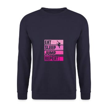 Manger dormir Sauter Trampoline Jumper Trampoline - Sweat-shirt Unisexe - marine - Devant - Alina (178cm) & Michal (187cm)